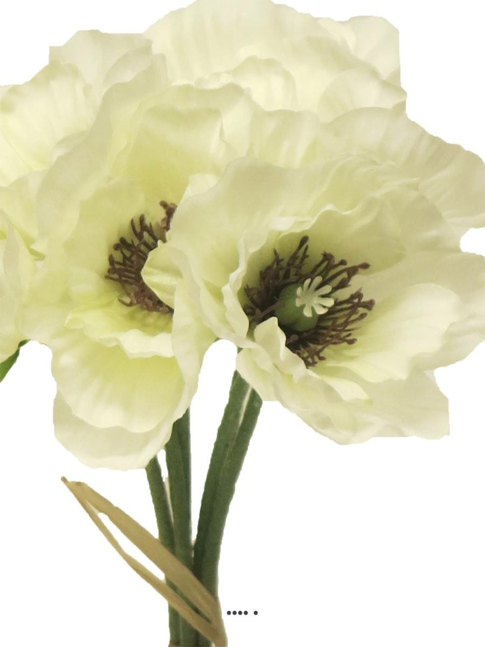 Bouquet de pavot artificiel, h 29 cm crème - best - couleur: crème