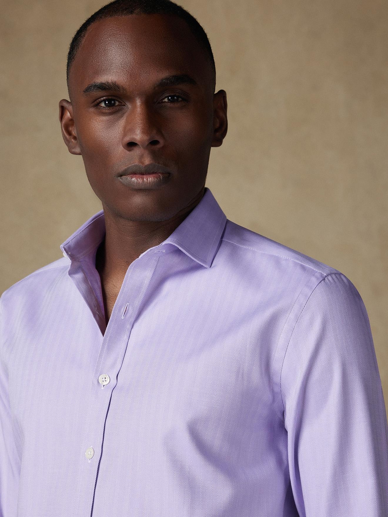 Chemise cintrée en chevron parme