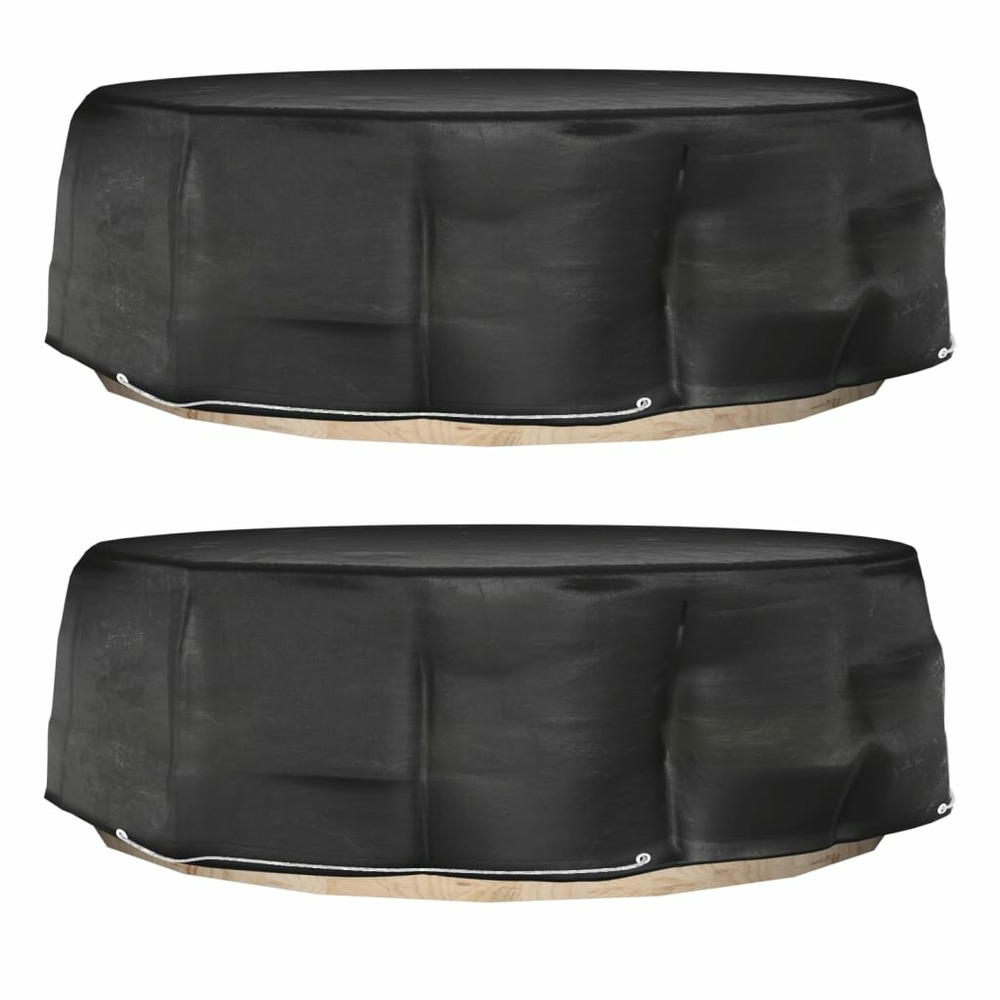 Housses pour salon îlot 2 pcs 10 œillets ø236x67 cm rond