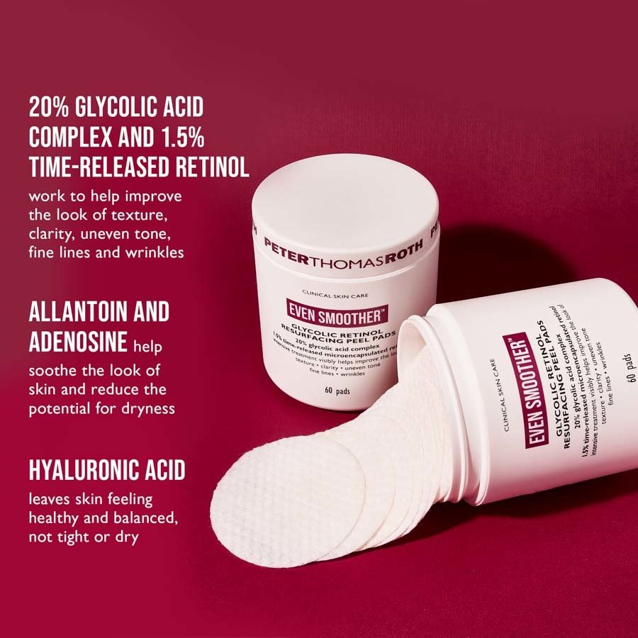 Peter Thomas Roth Even Smoother™ Glycolic Retinol Resurfacing Peel Pads 60pcs