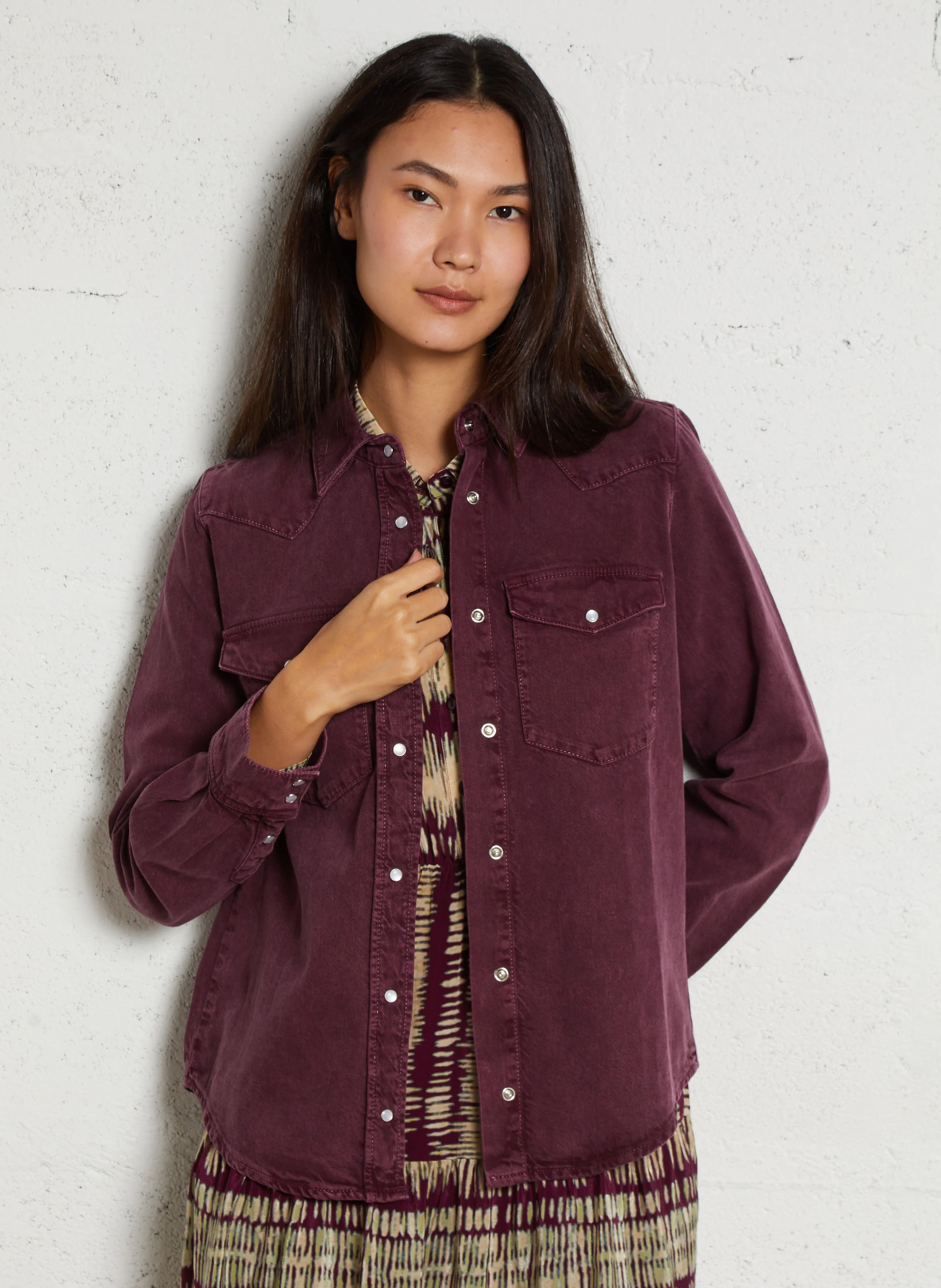 FALTER - Chemise col classique en coton | Rouge