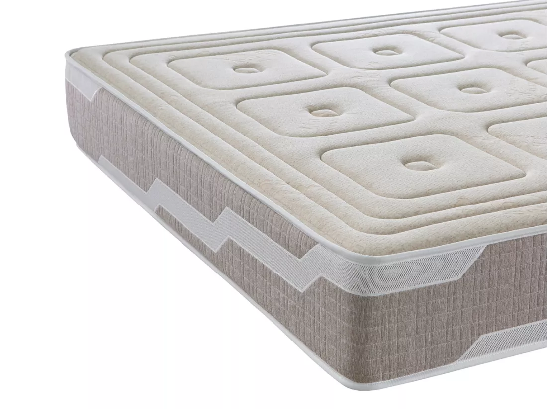 Matelas naturel ressorts ensaches 90X190 ORGANIC NATURA, Épaisseur 27 CM, 100% Coton et lin