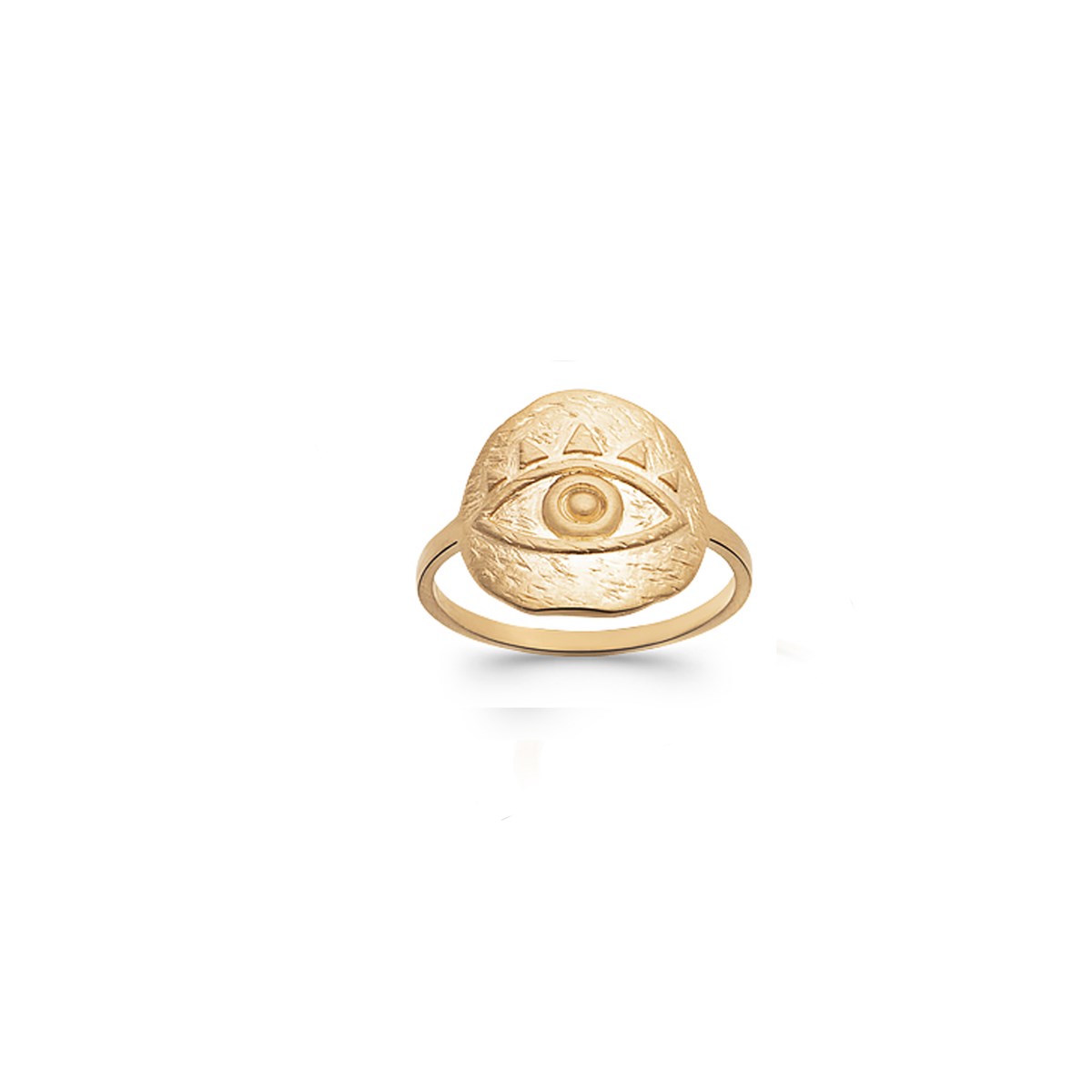 Bague plaqué or jaune d'inspiration ethnique OEIL - Bijoux Privés Discovery