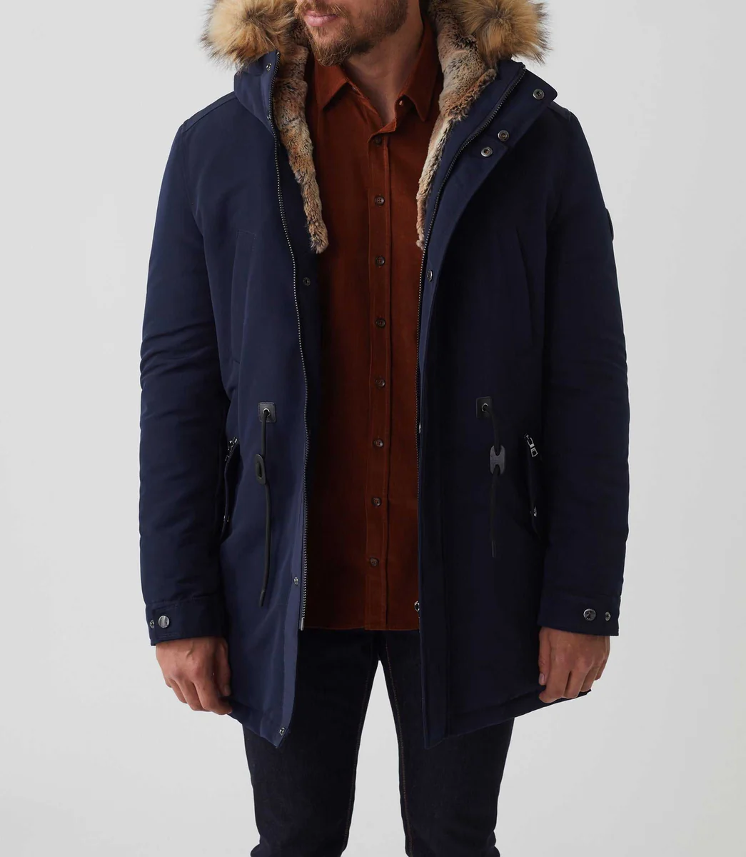 Parka longue à capuche amovible marine FAHRENHEITOUT