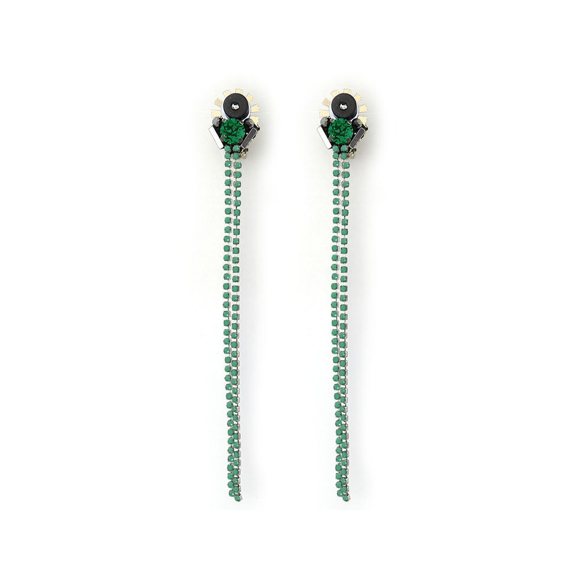 Clips d'oreilles fantaisie verts