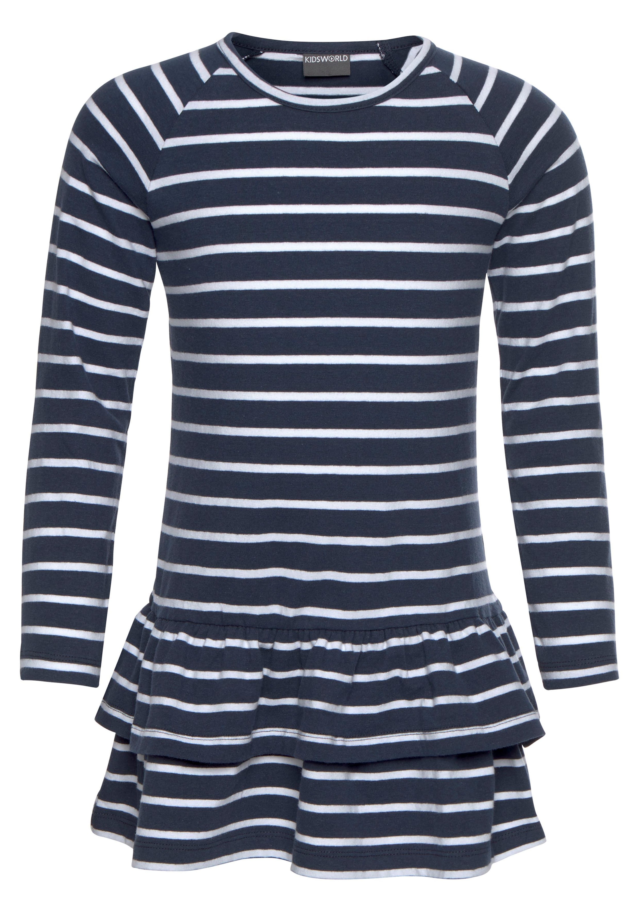 KIDSWORLD Jerseykleid », 2er Pack für kleine Mädchen« Packung, 2 Stk. tlg. festliche Anlässe,  kniefrei,  verspielt,  aus Jersey,  Langarm