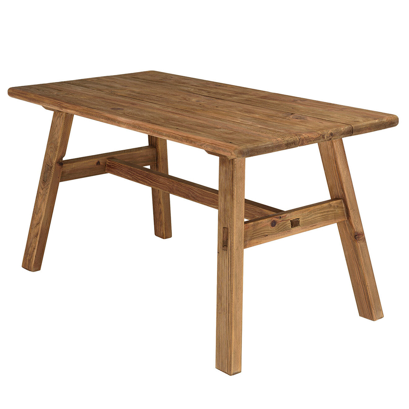 Macabane Table à manger bois Pin recyclé Andrian marron - 140x75 cm