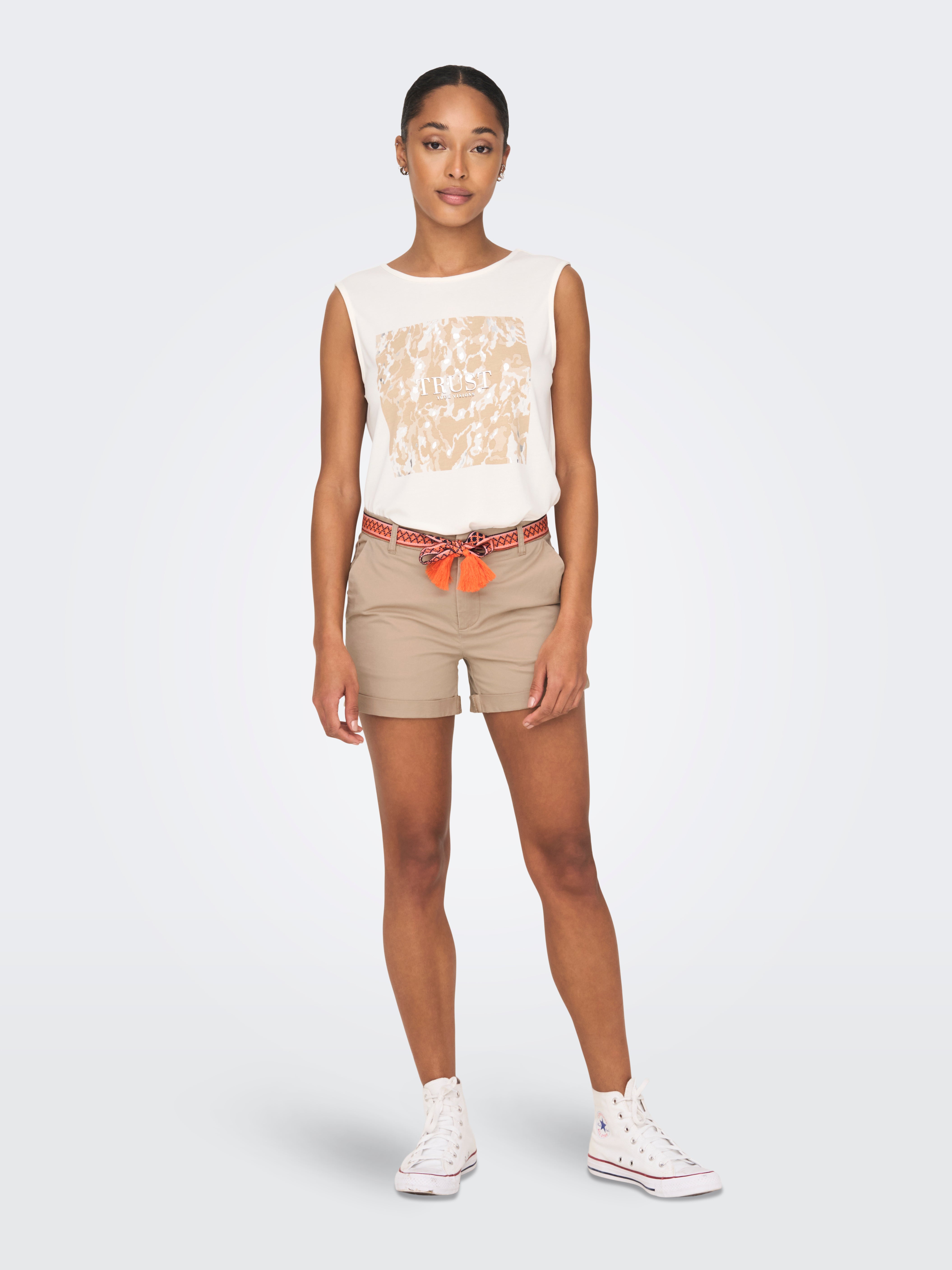 ONLGEORGIA Hohe Taille Normal geschnitten Shorts Cornstalk