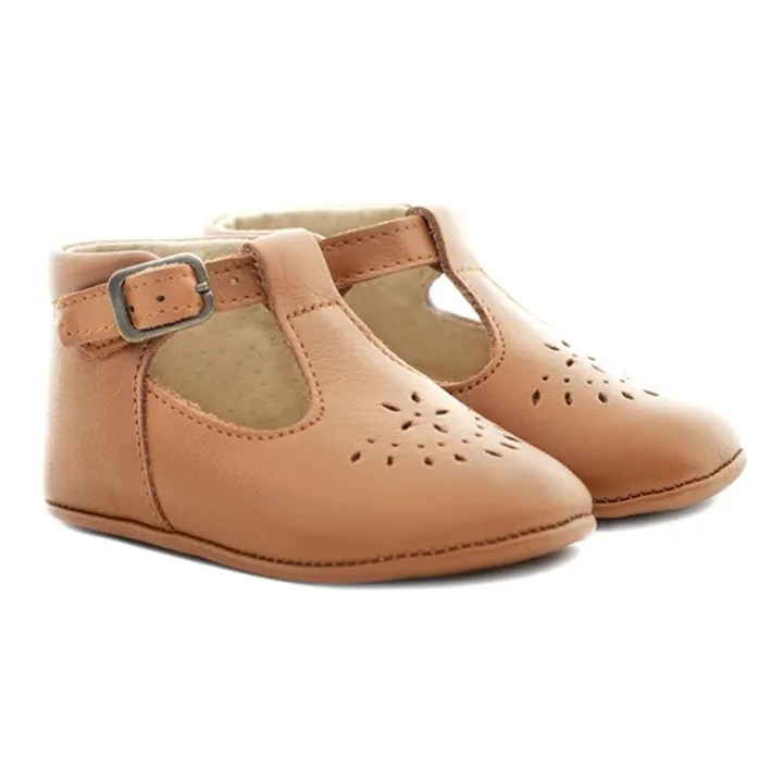 Poppée Chaussons T-Bar Minimilton | Camel