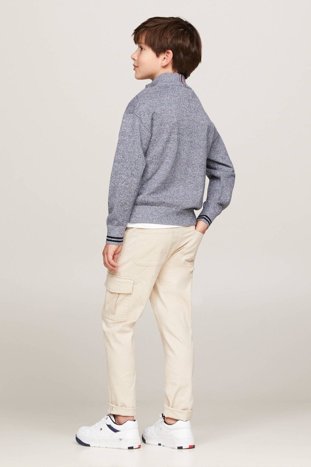 Tommy Hilfiger gemêleerde trui donkerblauw/wit