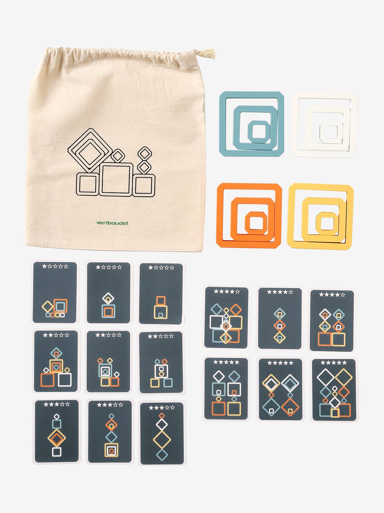 Jogo de equilíbrio de cubo de madeira com certificação laranja