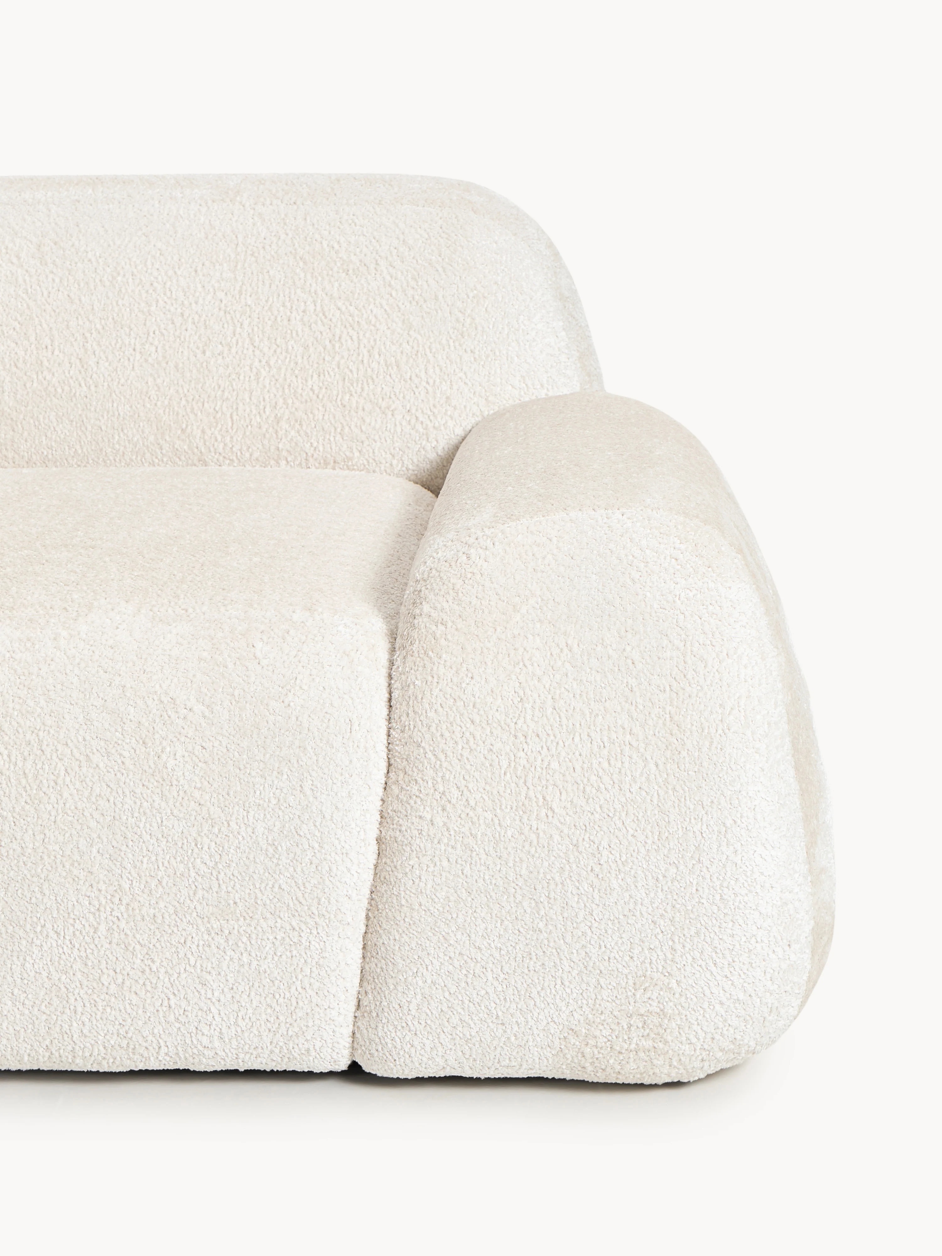 Modulaire teddy-bouclé hoekbank Wolke (4-zits) met chaise longue