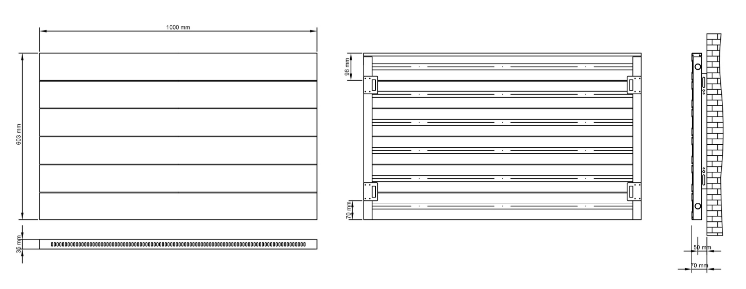 Eastbrook Berkeley radiator 100x60cm aluminium 690W wit mat