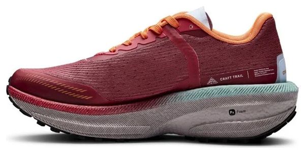 Chaussures de Trail Running Femme Craft Endurance Trail Rouge Gris