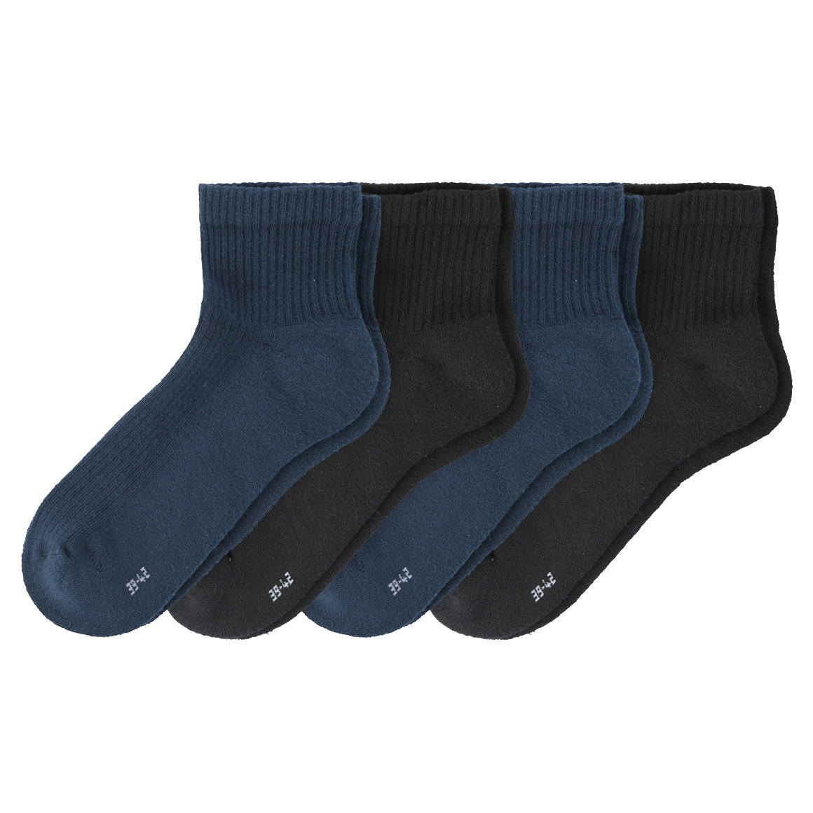 VanVaan 4 Paar Herren Frottee-Sneaker-Socken im Set dunkelblau / schwarz