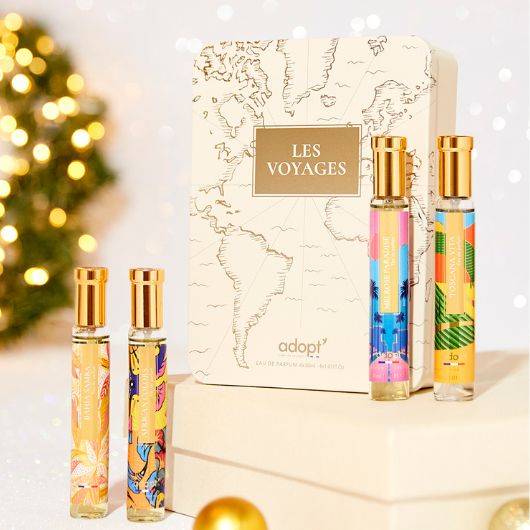 Les Voyages Coffret 4 eaux de parfums Melrose Paradise 30 ml + African colors 30 ml + Toscana Vita 30 ml + Bahia Samba 30 ml