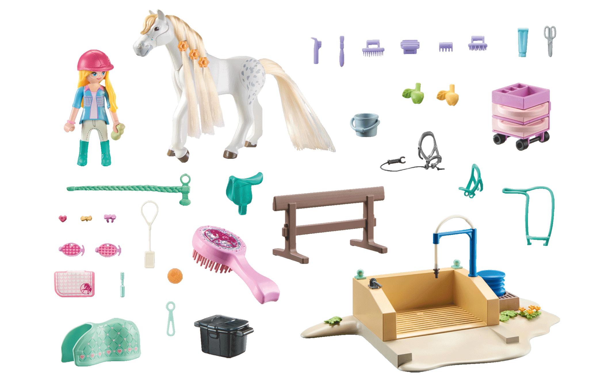Horses of Waterfall Isabella & Lioness mit Waschplatz 71354Detailreiches Pferde-Spielset
