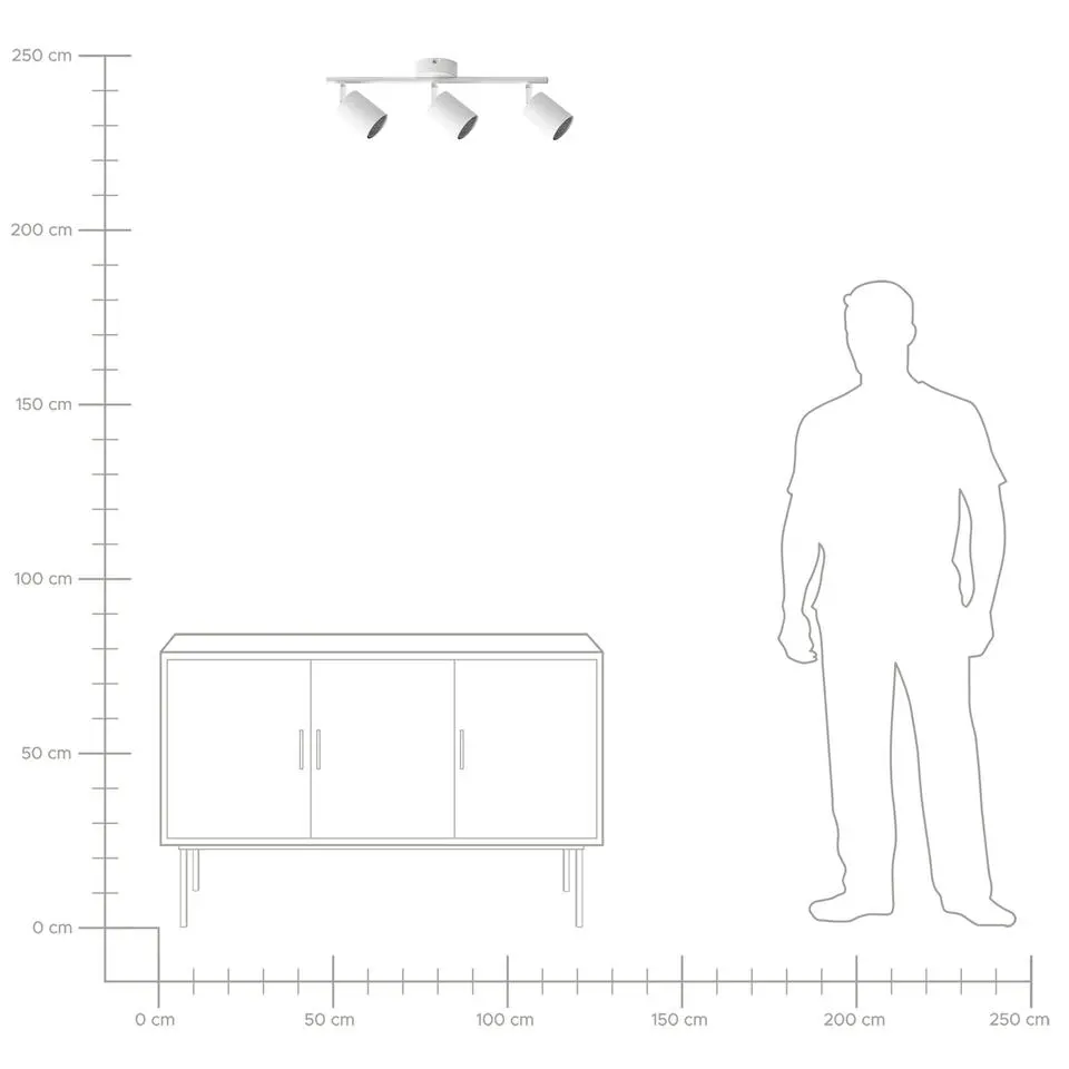 NYANDO - Plafondlamp set van 3 - Wit - Metaal
