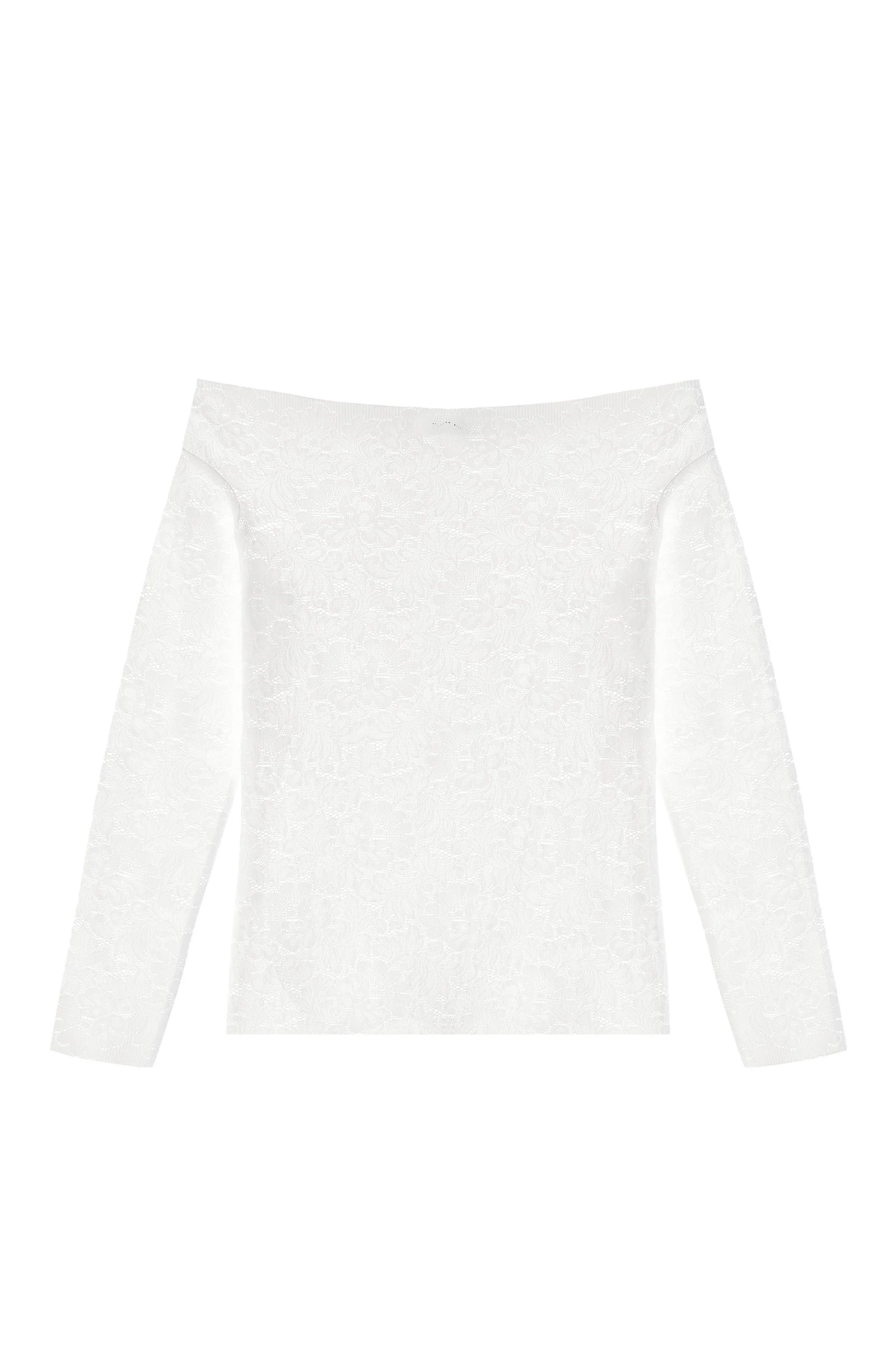 tasha Top en dentelle encolure bateau blanc écume Écume