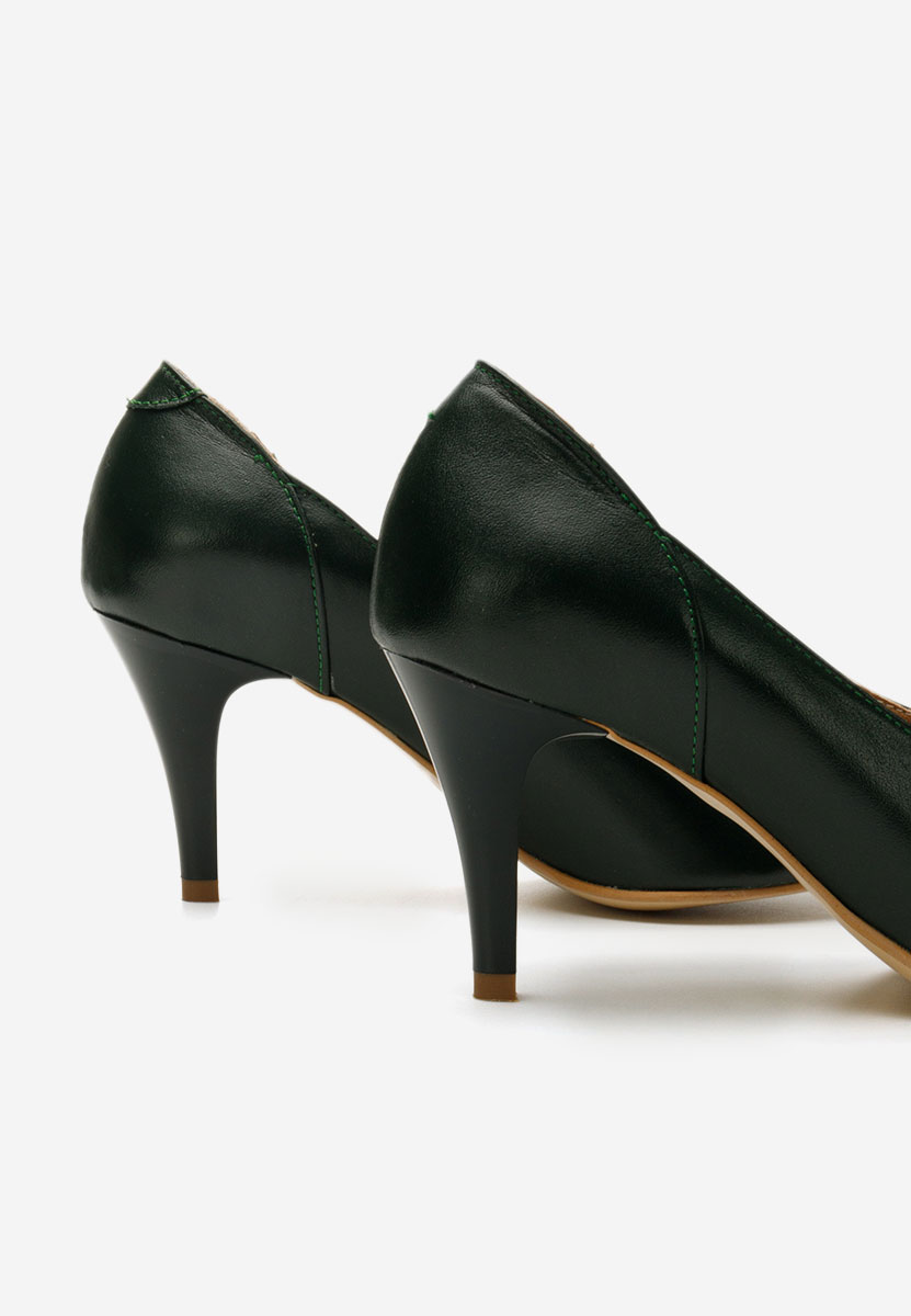 Chaussures stiletto en cuir vert Villemomble
