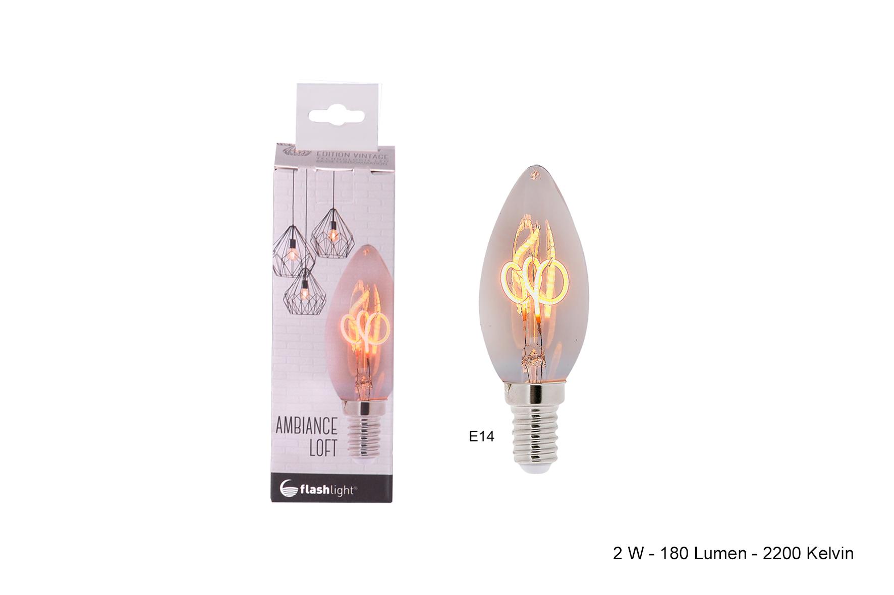 AMPOULE LED FLEX BOUGIE AMBREE E14 2W