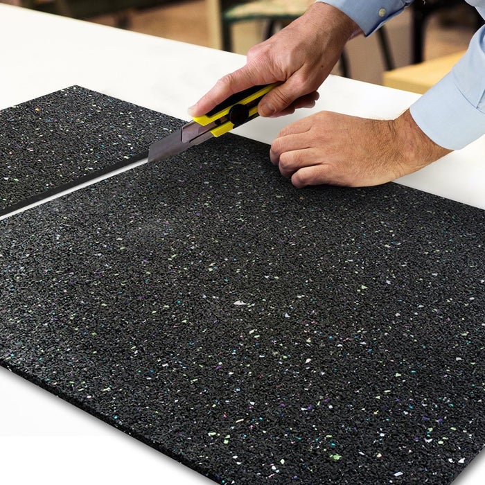 Bouwbeschermingsmat, rubbergranulaatmat, universeel, scheurvast, schimmelwerend, 125 x 400 x 1 cm