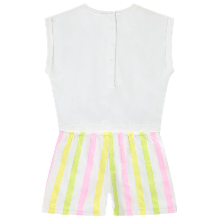Combinaison courte 2 en 1 en jersey fantaisie pour fille - Blanc
