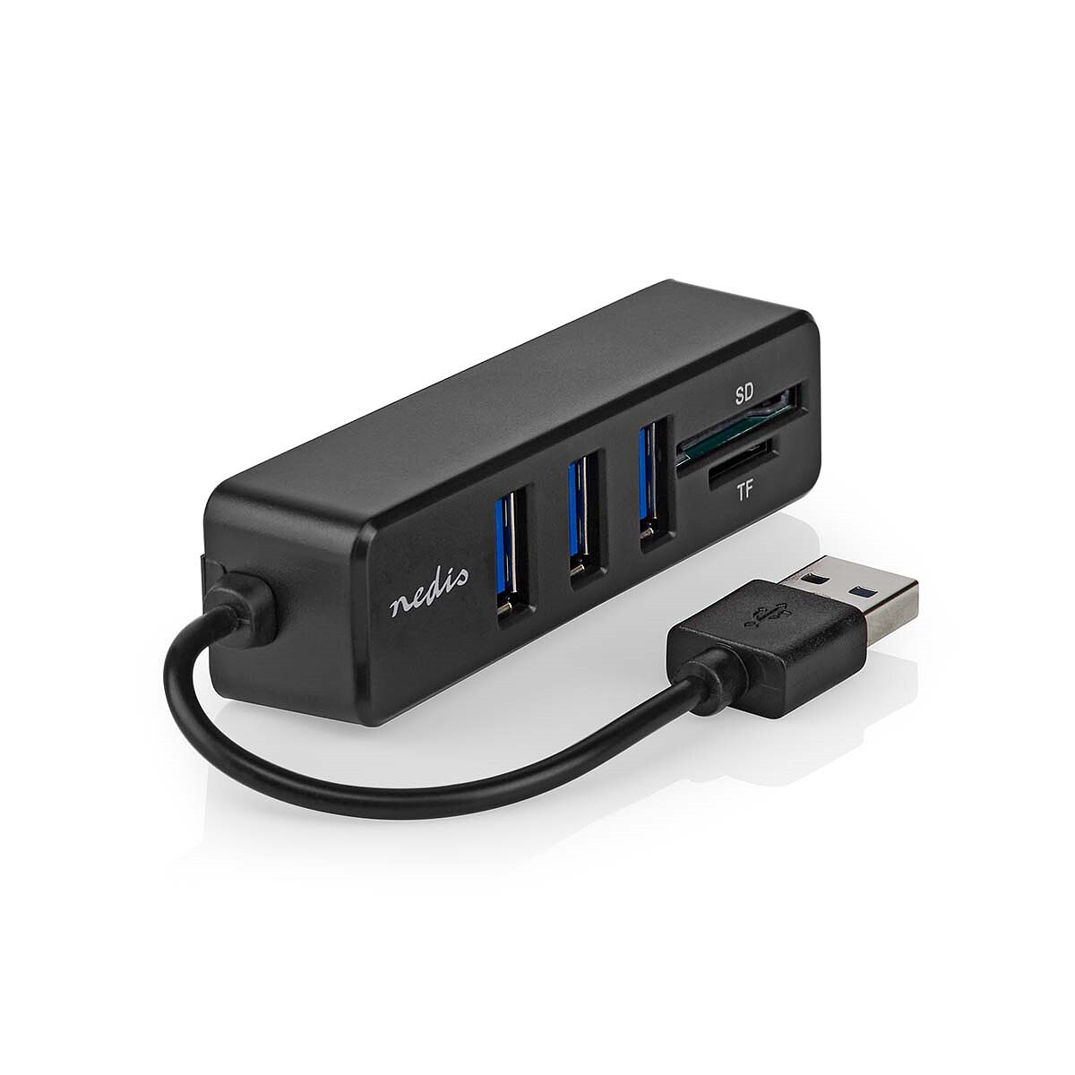 Nedis USB 2.0 Hub 3 Ports USB-A + Lecteur carte (micro)SD