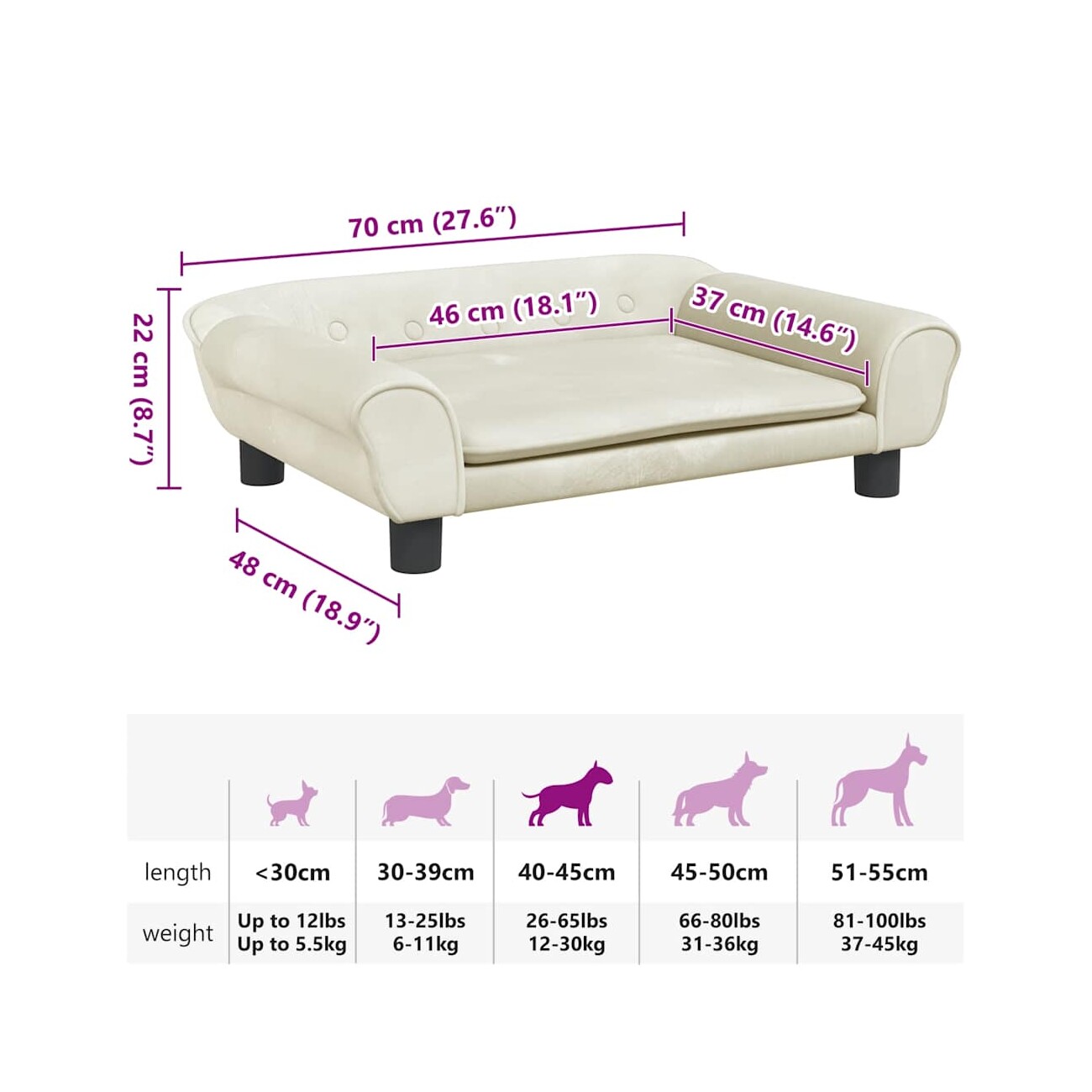 VidaXL Hundebett