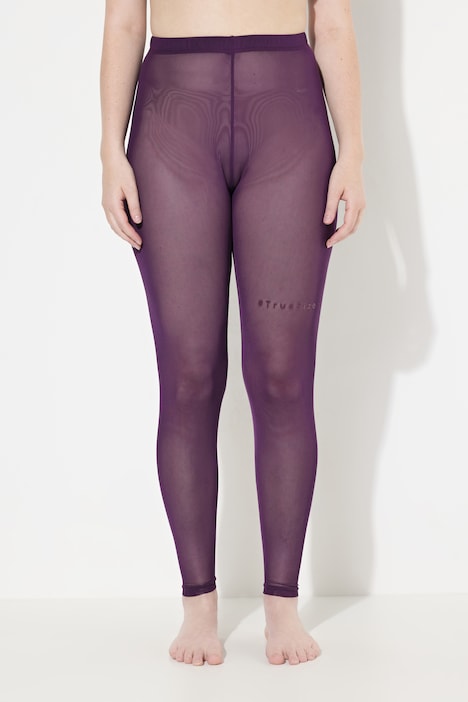 Strumpf-Leggings, Mesh, Schriftzug, Flockdruck