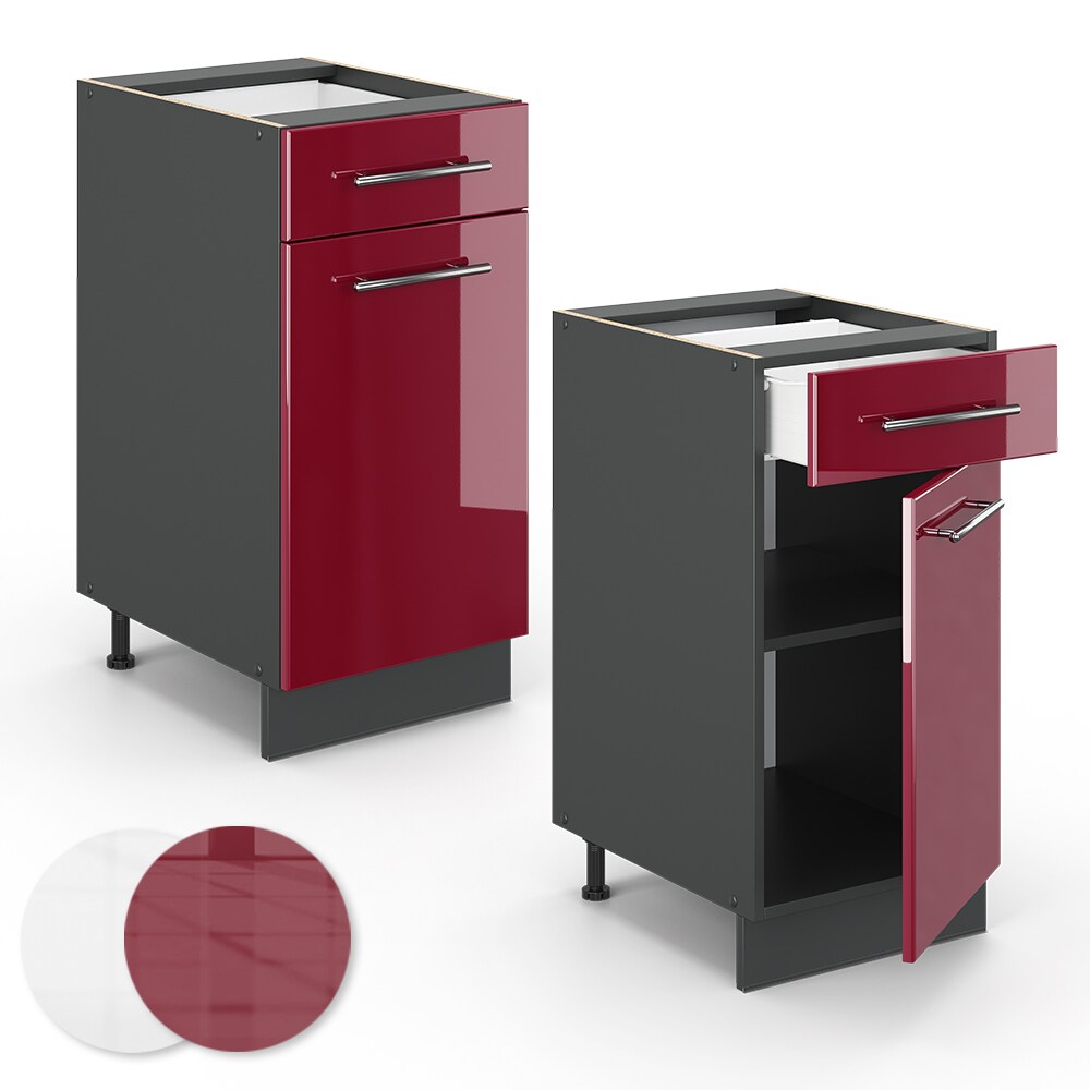 VICCO Schubunterschrank 40cm FAME-LINE - Bordeaux Hochglanz