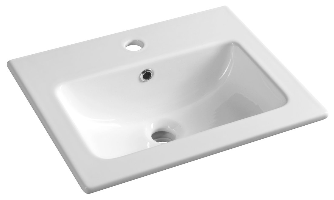 Sapho Practico keramische wastafel met kraangat 50x40cm wit glans