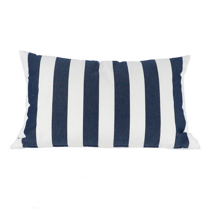 Jan Kurtz - Somnia Outdoor Kissen, 40 x 60 cm, Streifen weiss / dunkelblau