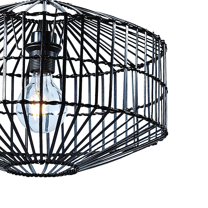 Suspension Wutai GoodHome noir 38cm IP20 E27