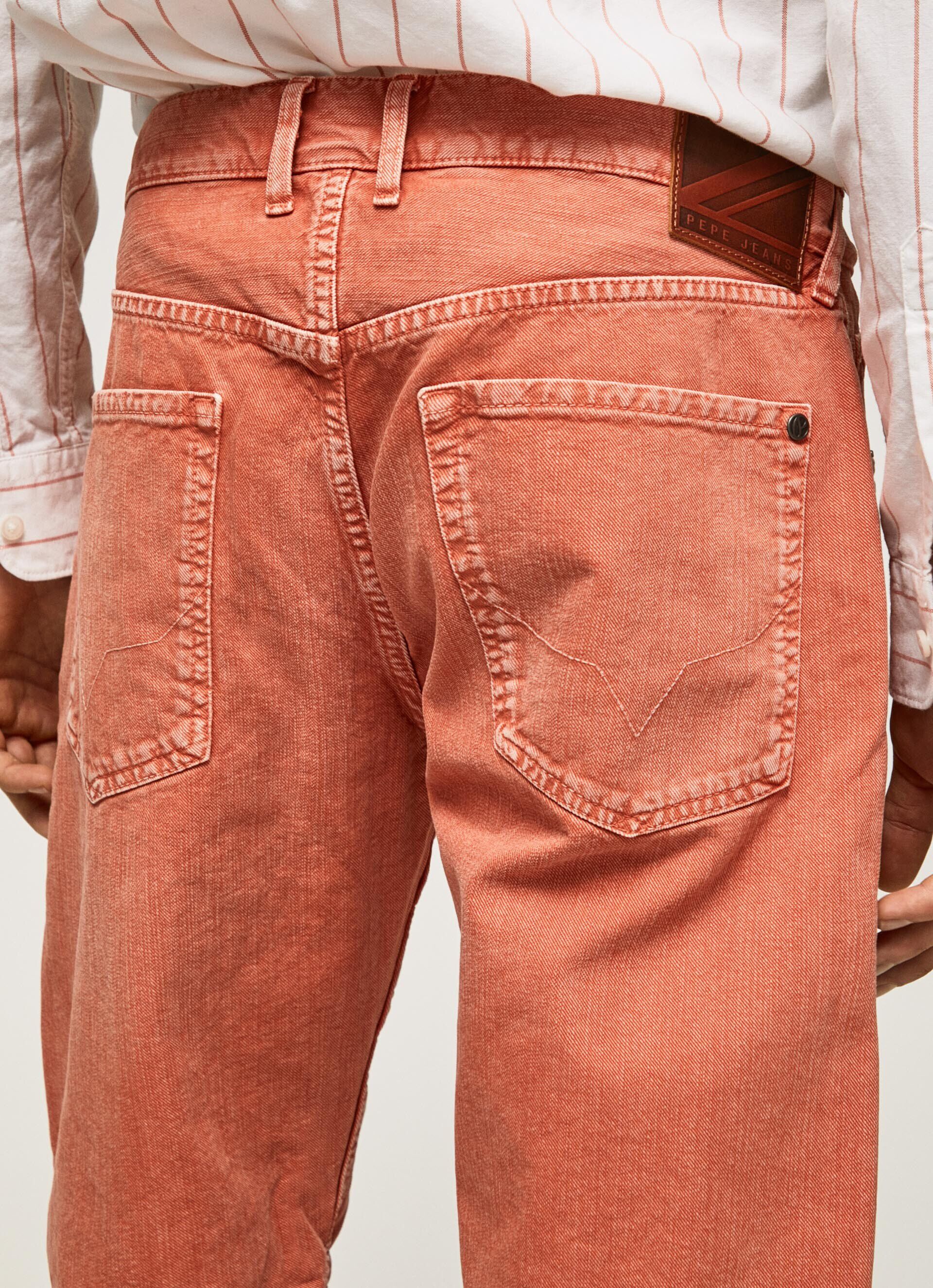 CALLEN FIT RELAXED DENIM BERMUDA - laranja abóbora