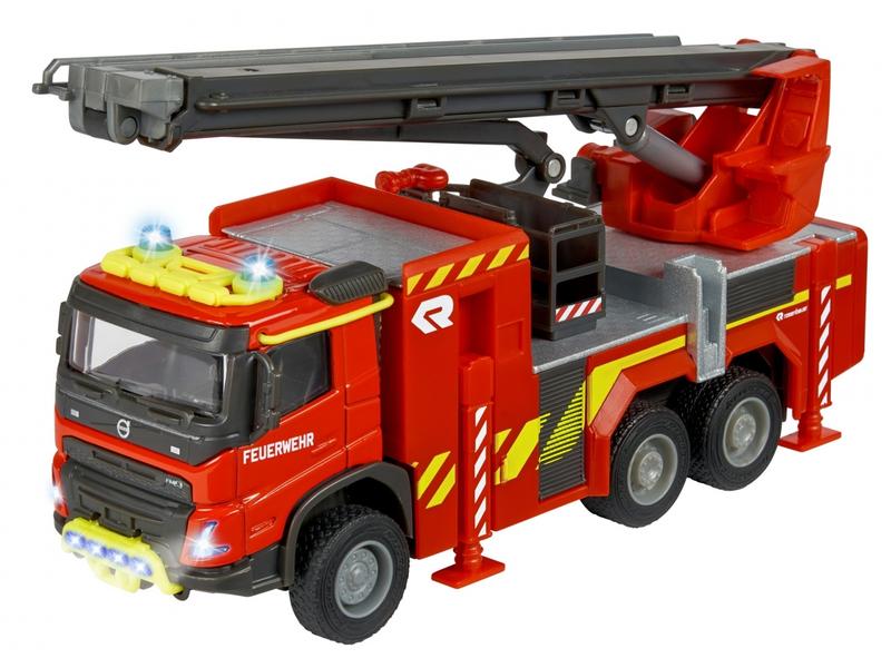 Majorette Rettungsfahrzeug Volvo Truck Feuerwehrwagen Spielzeug-Feuerwehrauto mit Licht und Sound