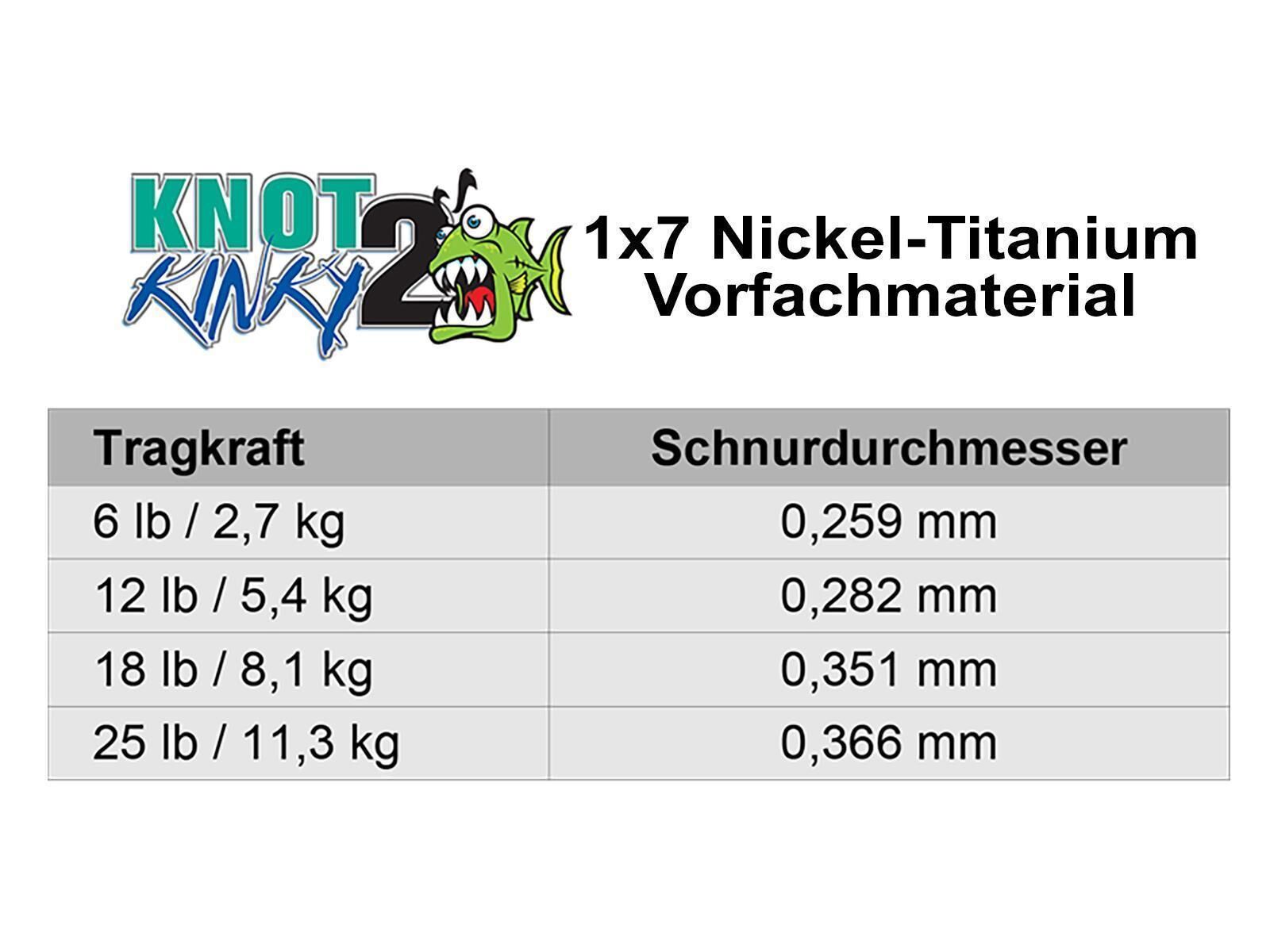 3 m Knot 2 Kinky 1x7 Titanium - 18 lb