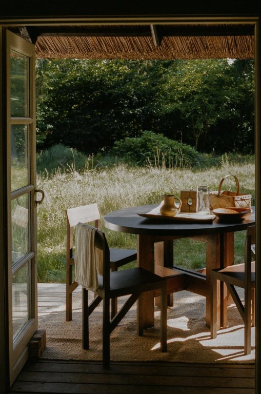 Frama Farmhouse Trestle eettafel Ø120 naturel