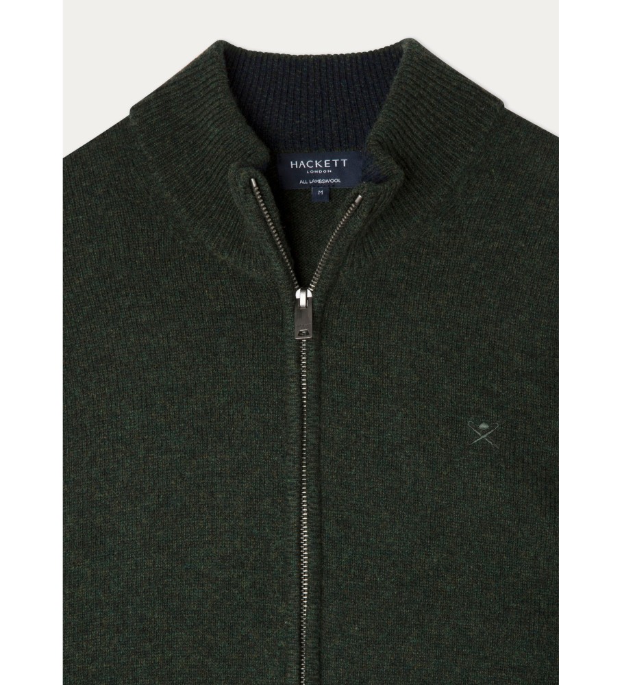 Suéter Hackett Navy Lambswool Fzip