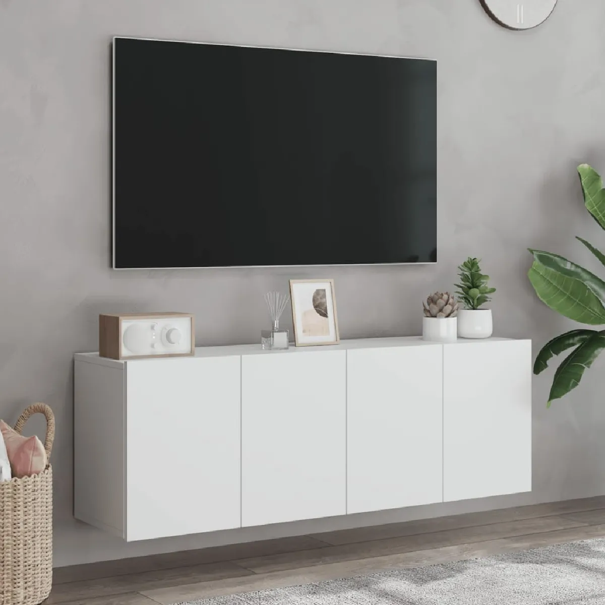 VIDAXL Meubles TV muraux - Blanc