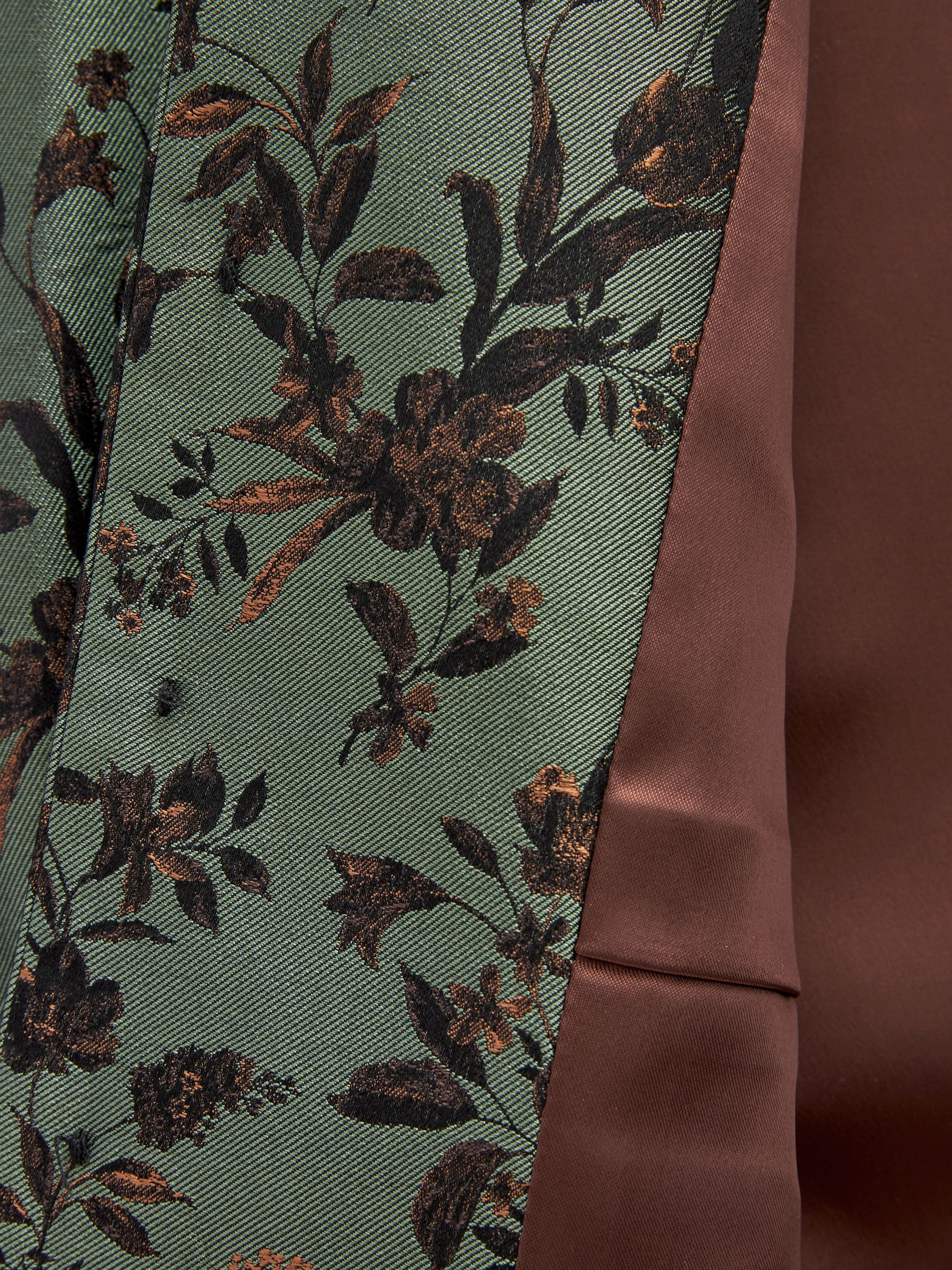 Bosgroen met bloemenprint - Regular fit gilet voor speciale gelegenheden