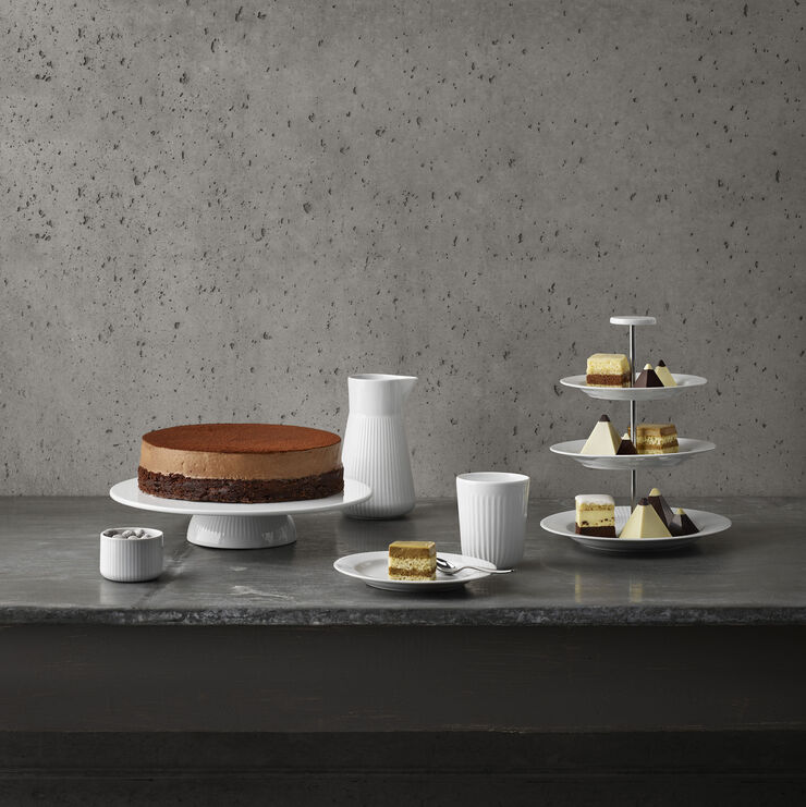 Eva Trio Étagière/Kageopsats Hvid, sølv