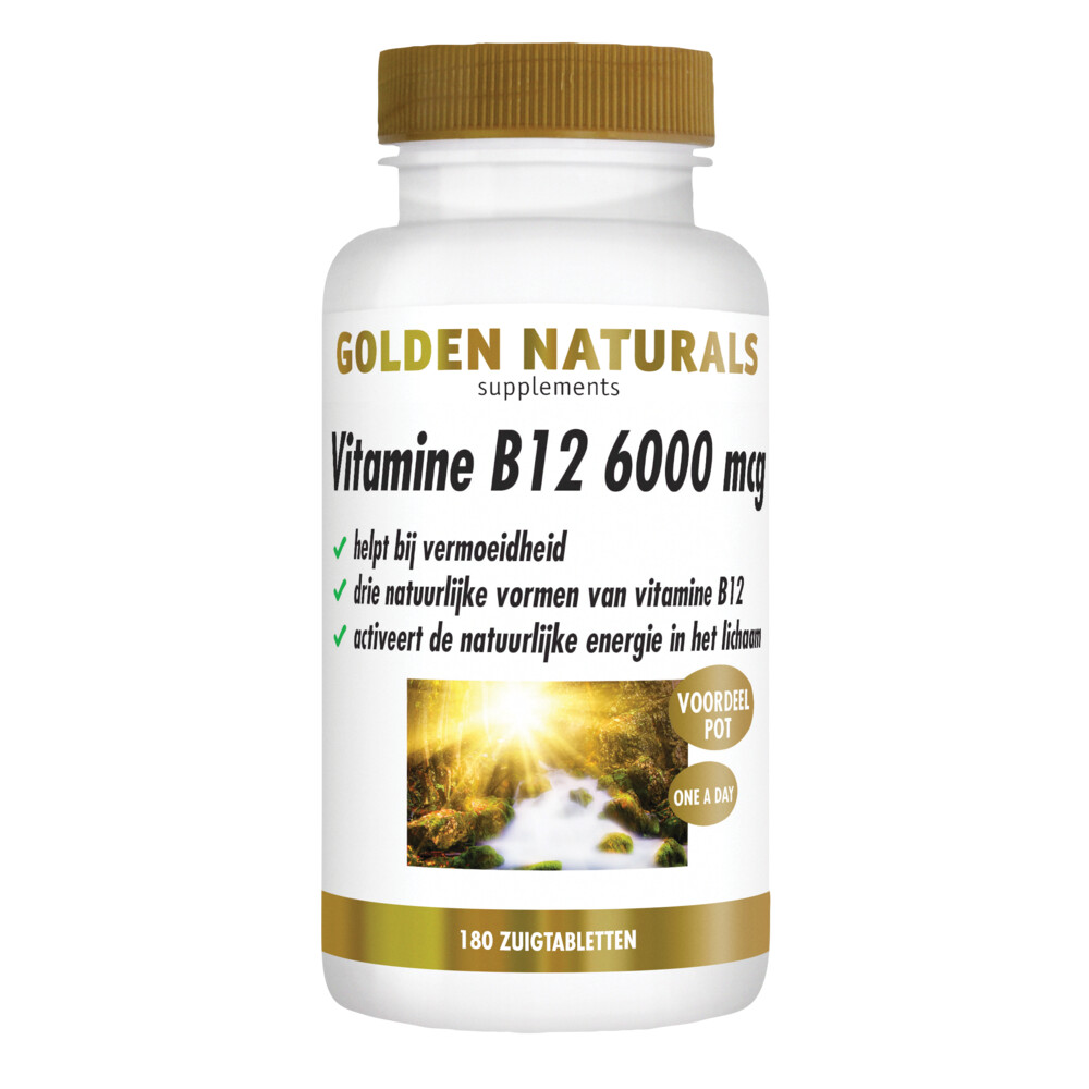 Golden Naturals Vitamine B12 6000mcg Vegan180 zuigtabletten