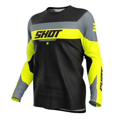 Maillot cross Shot DRAW - LEAGUE - ENFANT - Noir / Jaune