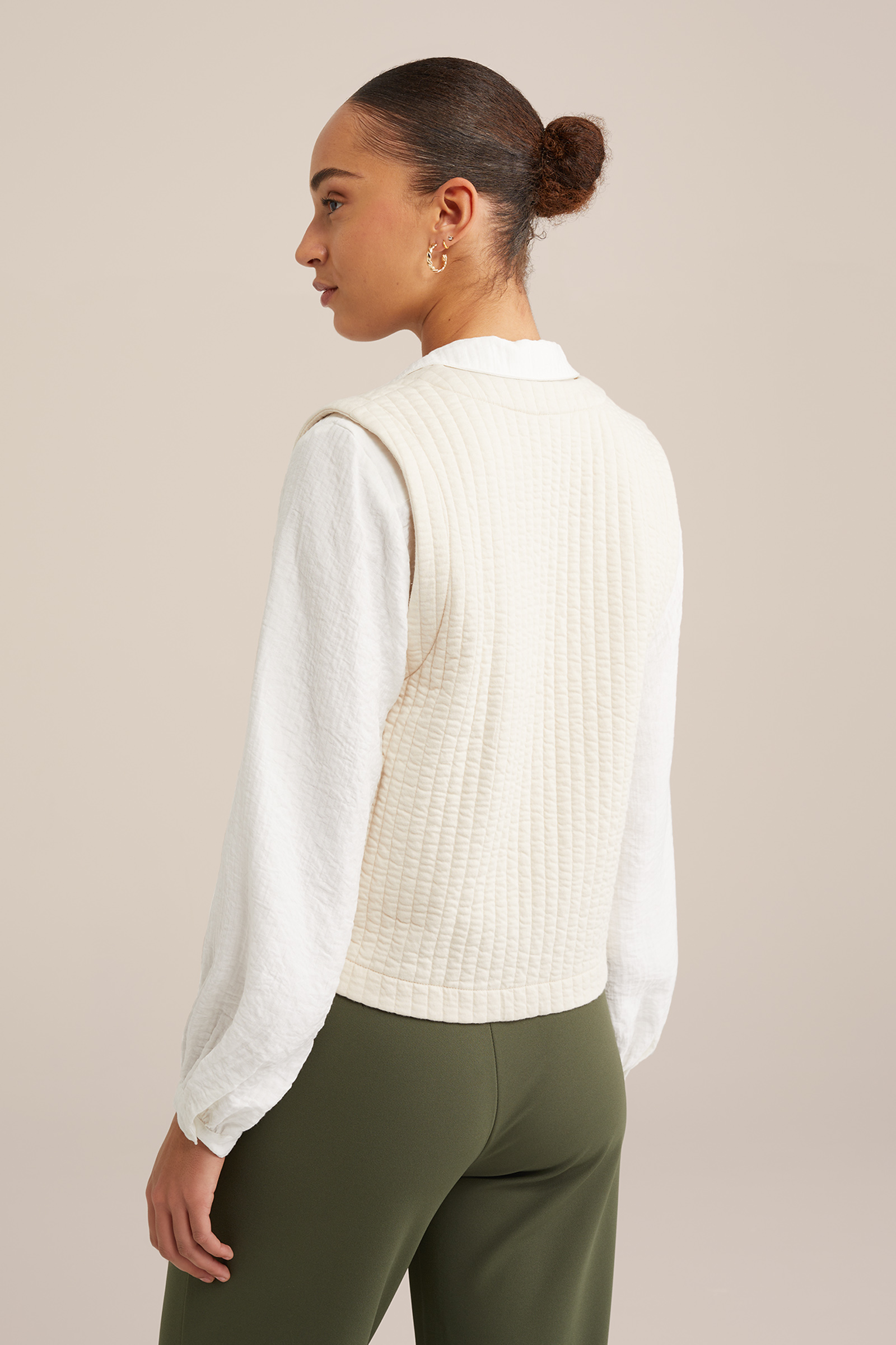 gilet met embroideries WE Fashion Gebroken wit