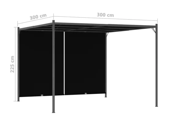 Pergola de jardin avec toit rétractable 3x3 m Anthracite