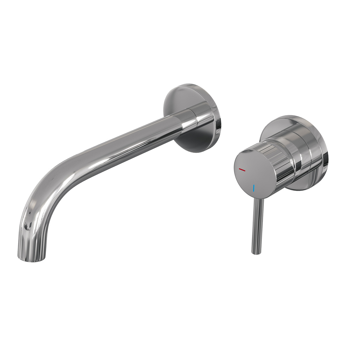 Brauer Stripe inbouw wastafelkraan ColdStart met gebogen uitloop en rozetten model A1 chroom