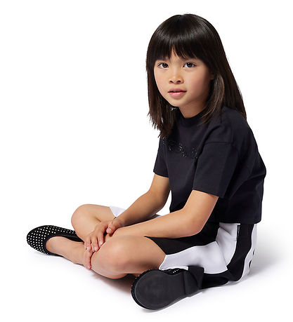Little Marc Jacobs T-Shirt - Kurz geschnitten - Schwarz m. Stras