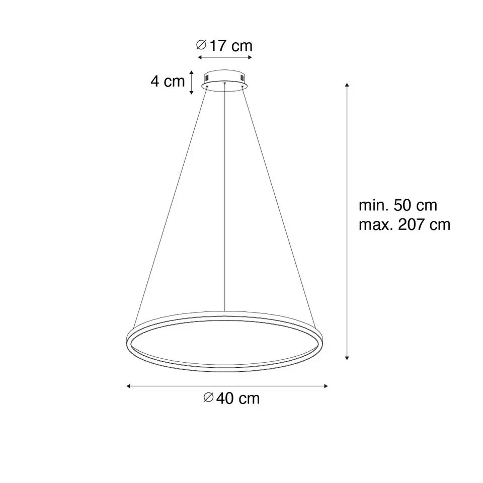 Qazqa professional hanglampen girello zwart geïntegreerde led
