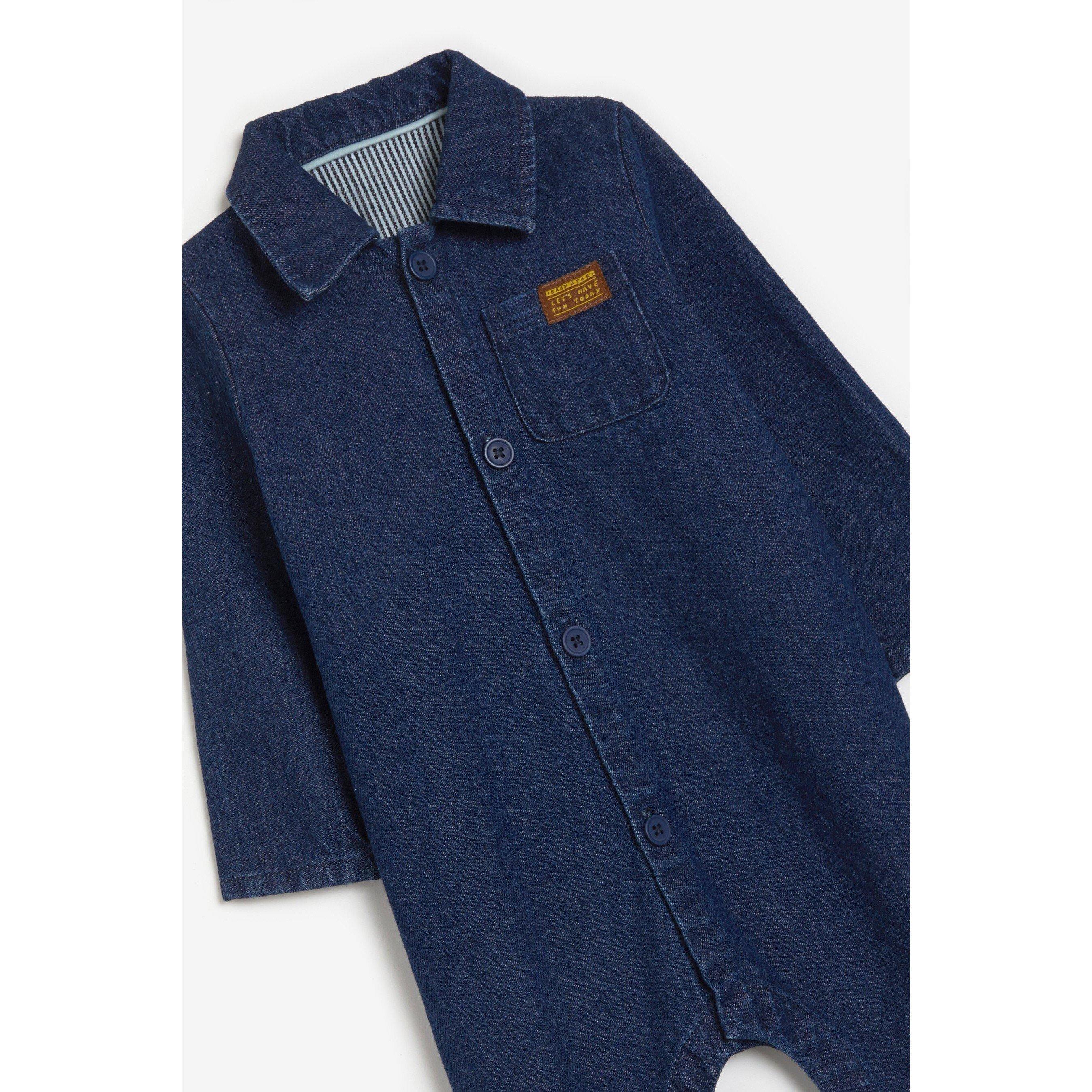Hello World Studio Baby Boys Button Up Boiler Suit